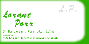 lorant porr business card